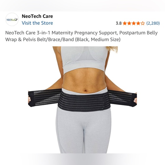 NeoTech Care Black Support Belt Medium - Picture 1 of 6